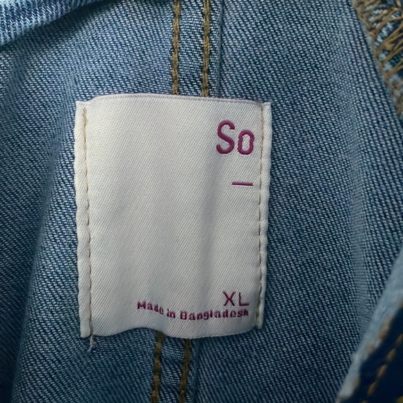 Denim Zip Front Romper XL - Picture 4 of 4